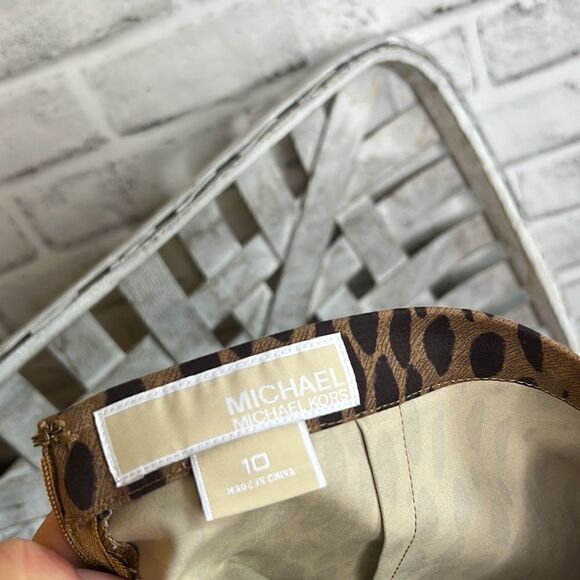 Michael Kors Animal Print Leopard Skirt Size 10 - Picture 5 of 5